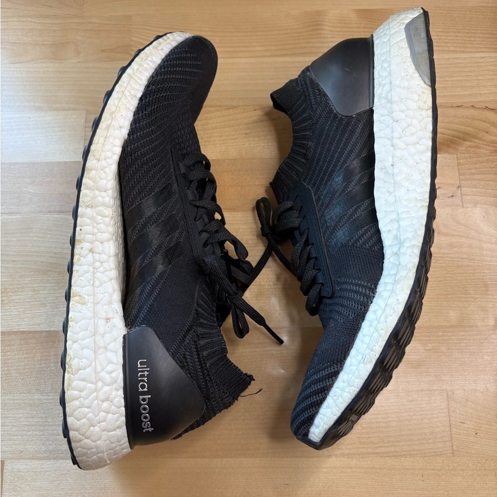 Adidas Black and White Athletic Shoes with Cushioned Sole